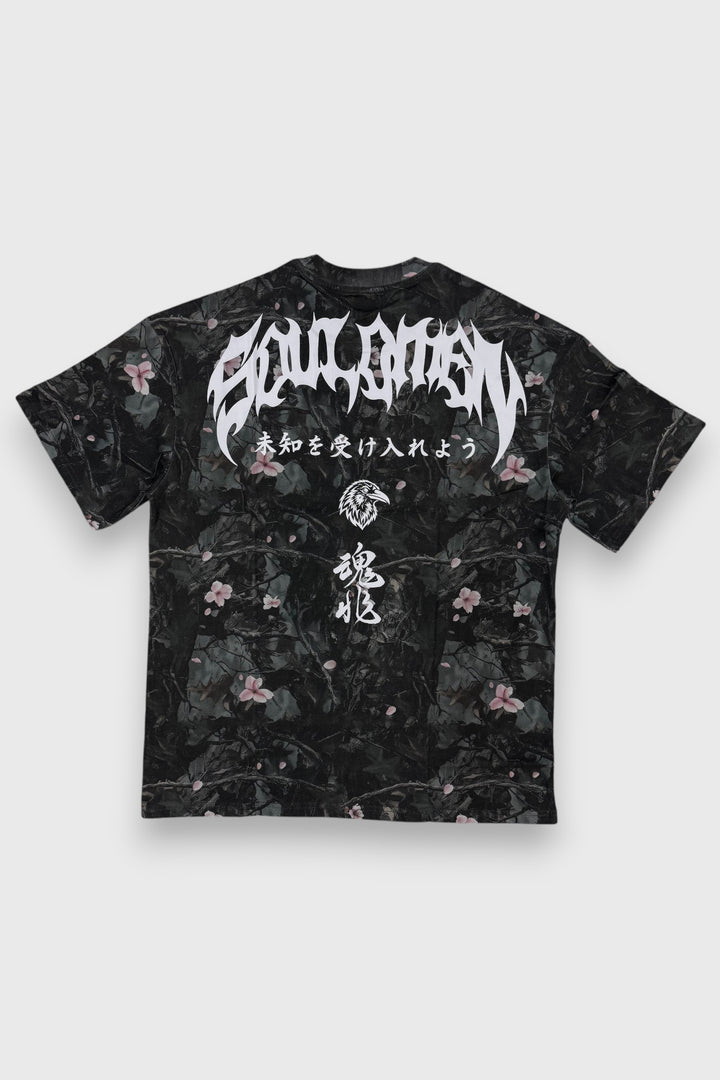 "BLOSSOMS" PREMIUM OVERSIZED TEE - CAMO