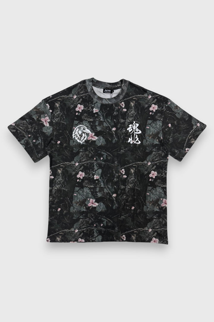 "BLOSSOMS" PREMIUM OVERSIZED TEE - CAMO