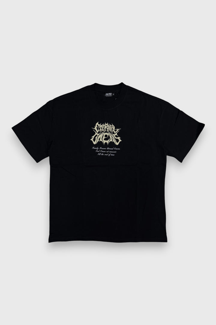 "TILL THE END OF TIME" PREMIUM OVERSIZED TEE - BLACK