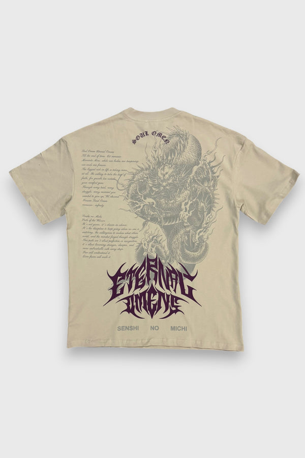 "RYŪ NO TAMASHII" PREMIUM OVERSIZED TEE - SAND