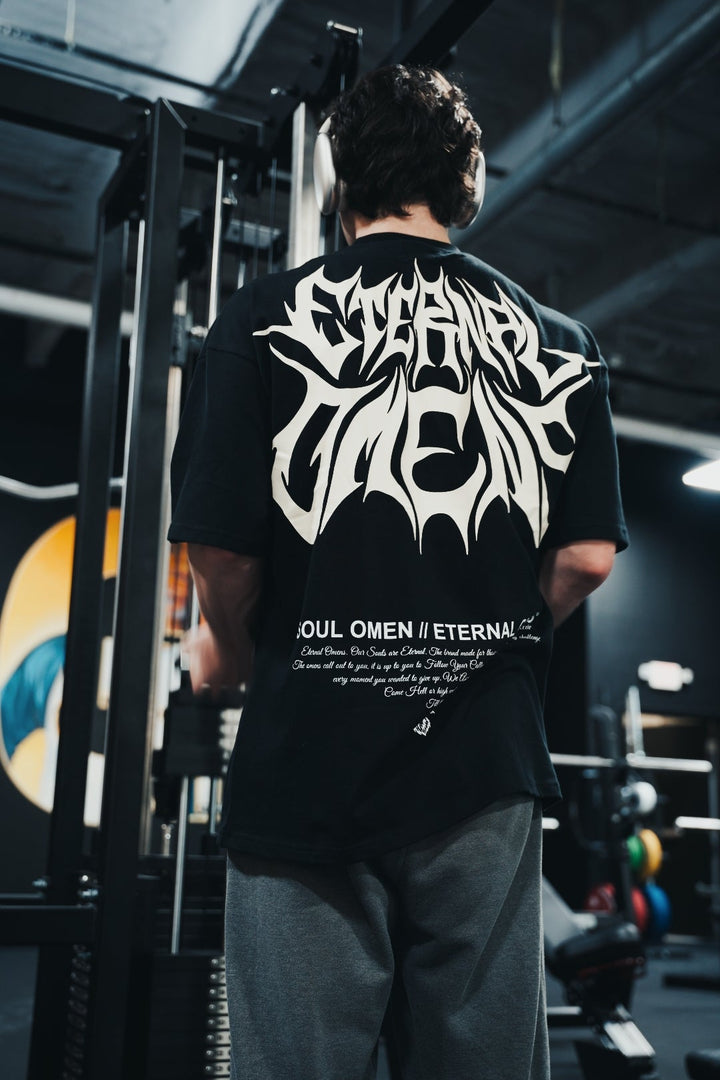 "TILL THE END OF TIME" PREMIUM OVERSIZED TEE - BLACK