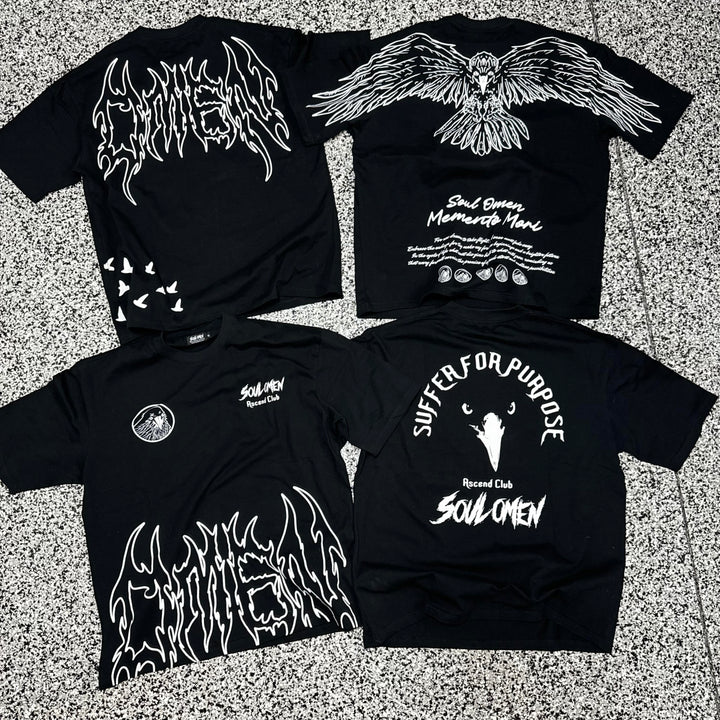 "OMEN" PREMIUM OVERSIZED TEE - BLACK