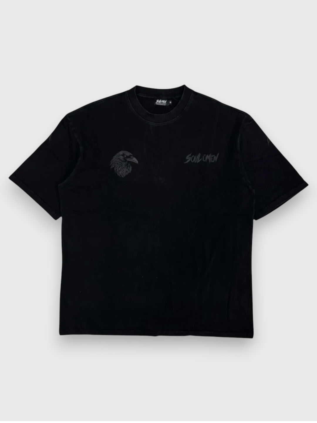 “FLY HIGH” V2 PREMIUM OVERSIZED TEE - ACID WASHED BLACK / BLACK