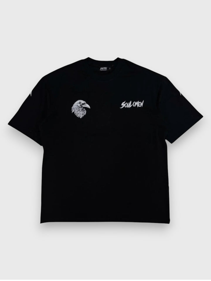 “FLY HIGH” V2 PREMIUM OVERSIZED TEE - BLACK / WHITE