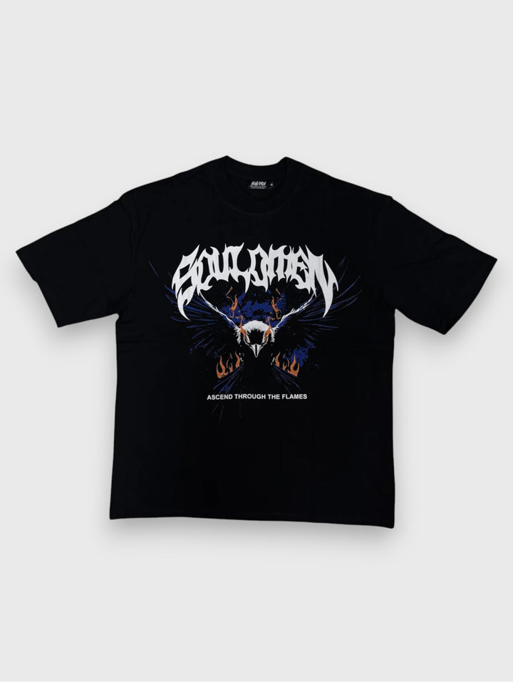 "THROUGH THE FLAMES" PREMIUM OVERSIZED TEE - BLACK