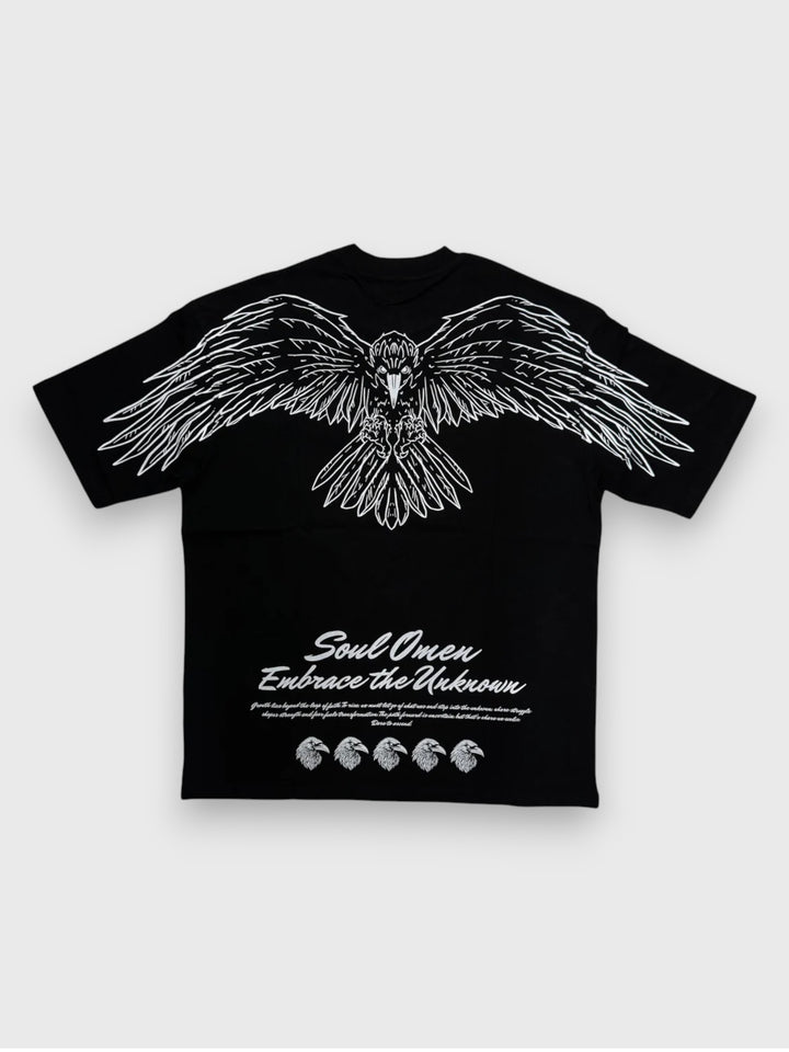 "FLY HIGH" PREMIUM OVERSIZED TEE - BLACK / WHITE