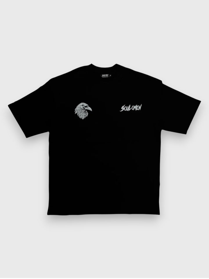 "FLY HIGH" PREMIUM OVERSIZED TEE - BLACK / WHITE