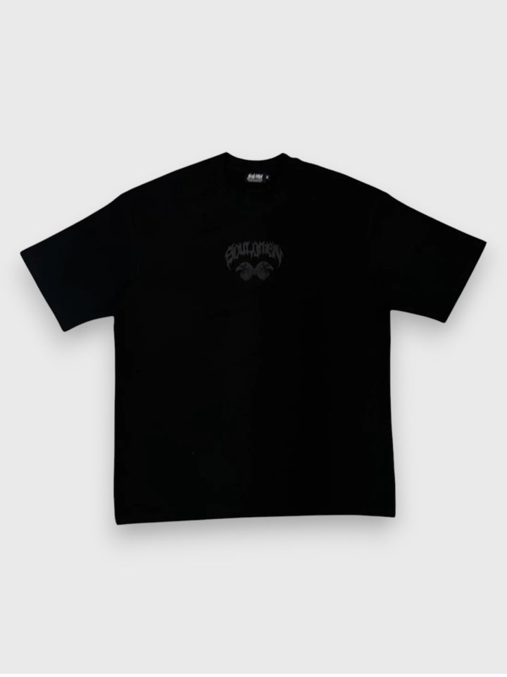 "ETU" PREMIUM OVERSIZED TEE - BLACK / BLACK