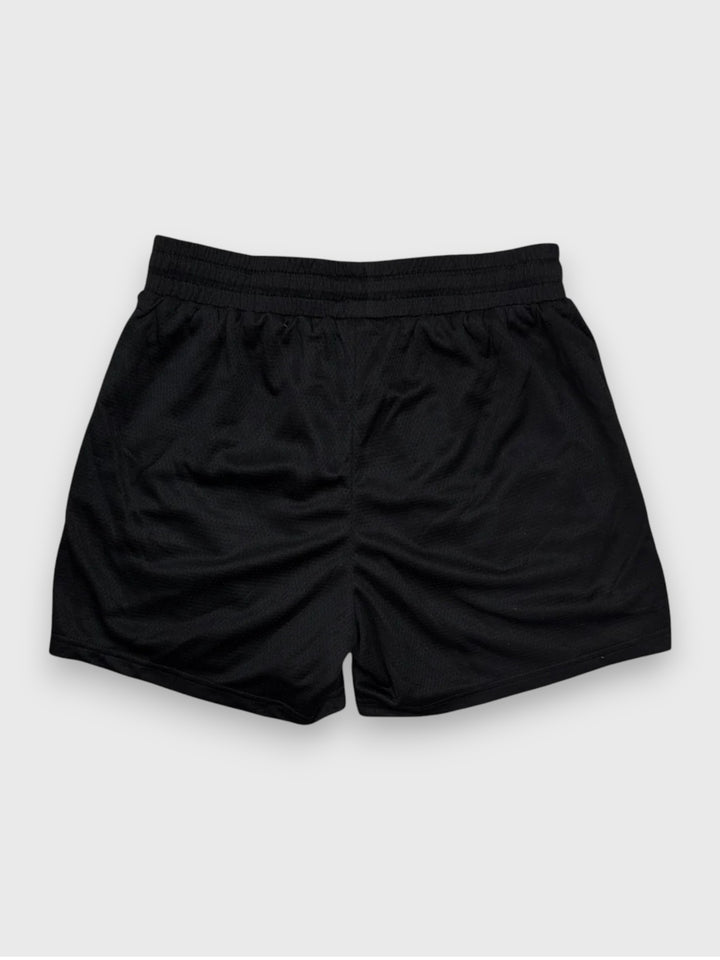 MID THIGH MESH SHORTS - BLACK / PINK