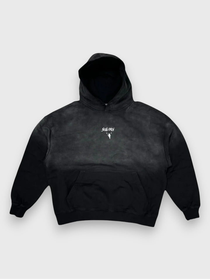 “SUN FADED” PREMIUM BOXY HOODIE - BLACK