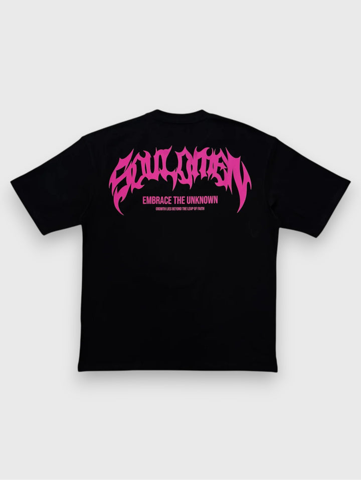 “ETU” PREMIUM OVERSIZED TEE - BLACK / PINK