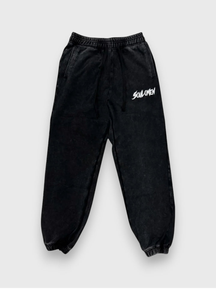 “ACID WASH” PREMIUM HEAVYWEIGHT SWEATPANTS - BLACK