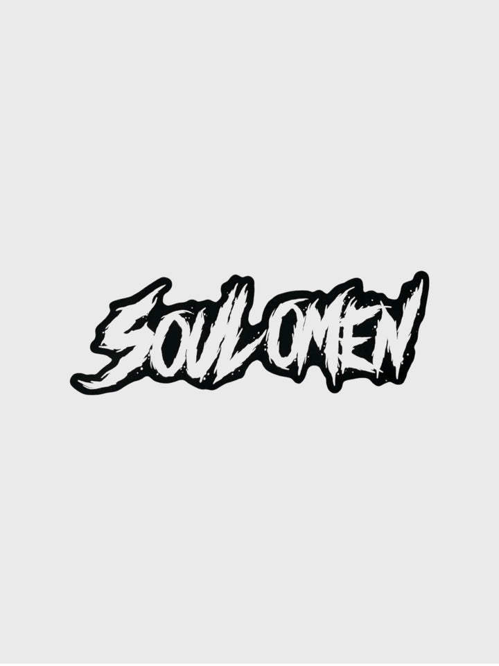 "SOUL OMEN" STICKER - WHITE / BLACK