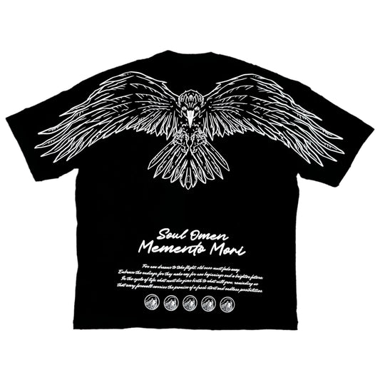 "FLY HIGH" PREMIUM OVERSIZED TEE - BLACK
