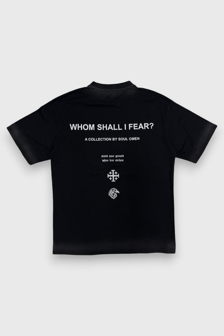 “UNSHAKEN WARRIOR” FADED PREMIUM OVERSIZED TEE - BLACK